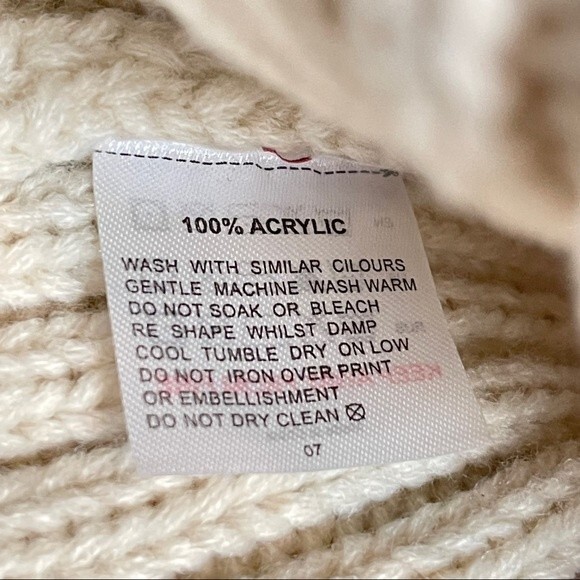 Furtalk Ribbed Knit Beanie Natural One Size - Picture 6 of 6